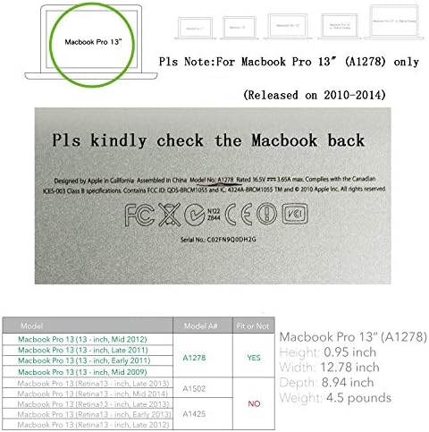 Tomoral(TM) - 2 in 1 Multi colors Soft-Touch Plastic Hard Case Cover for Macbook Pro 13''(Yellow)