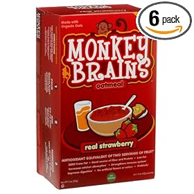 Monkey Brain Oatmeal Inst-strawberry, 9-Ounce Units (Pack of 6)