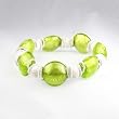 Murano Glass and Sterling Silver Bead Bracelet - Candy Green