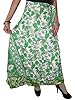 Maxi Skirts Vintage Silk Sari Reversible Green Printed Wrap Around Skirt