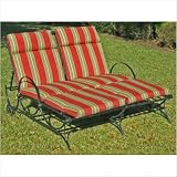 Double Chaise Lounge Cushion Fabric: Black/Green Floral