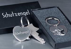 Schlüsselanhänger *Schutzengel* mit Gravur in Geschenkebox - L7cm