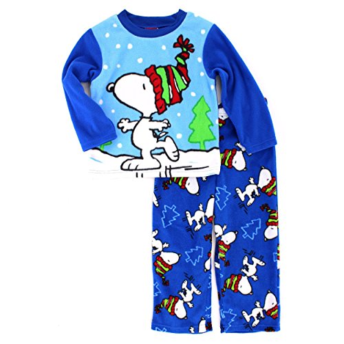 Peanuts Snoopy Boys Christmas Holiday Fleece Pajamas