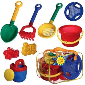 Complete Sand & Water Beach Play Set: Includes Toys, Watering Can, Bucket, Shovel and more!