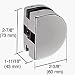 CRL PTH Series Brushed Stainless Finish Glass Mounted Patch Lock Keeper