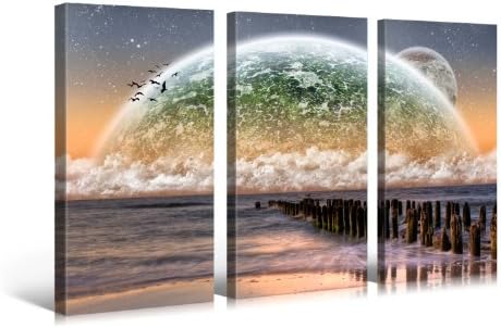 ALIEN LANDSCAPE - Fantasy Beach Gallery Wrapped Canvas Print Size: 52"W x 31.5"H
