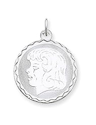 Sterling Silver Engraveable Girl Disc Charm