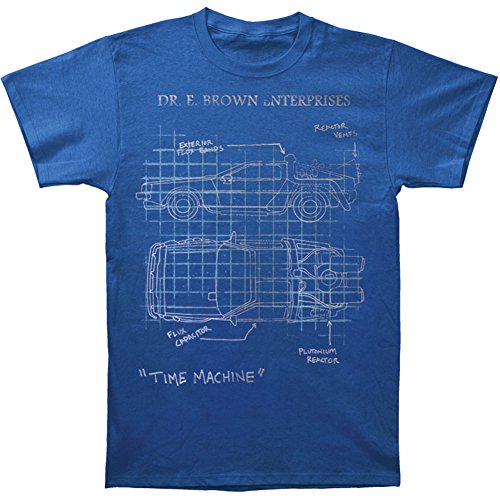 Back to the Future Schematic Dr. Brown Enterprises Blue Men's Tee T-Shirt