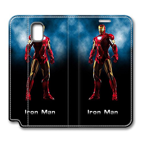 Samsung Galaxy Note 3 Case, Note 3 Case - Slim Fit Skin Cover Flip Leather Cover Case for Samsung Note 3 Iron Man Classic Shock Absorbent Leather Cover for Samsung Galaxy Note 3