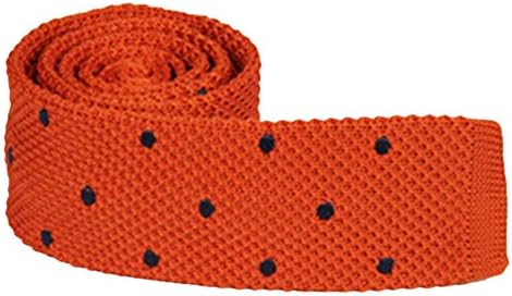 Sunsent Men Polka Dots Necktie Knitted Narrow Flat Tie