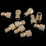 TOOGOO(R) 10Pcs Brass Presta to Schrader Adaptor Valve Bicycle Bike Pump