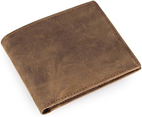 CLINF Mens Leather Wallet Soft Bifold Purse with 2 Removable Card Slots (brown)