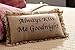 VHC Brands Farmhouse Natural Tan Text Cotton Burlap Bedding Always Kiss Me Goodnight Embroidered Cotton Burlap Rectangle Pillow