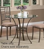 Powell Trent Light Textured Bronze Bistro Dining Table in 2-Carton