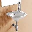 ELANTI 1105 Porcelain Wall-Mounted Oval Compact Sink