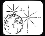 Mouse Pad with Earth, world, black and white, spherical, globe, stars, planet, orb, geography