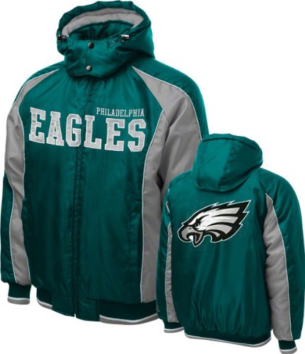 NFL Men's Philadelphia Eagles Heavy Polyfill Oxford Jacket With Artic Lining (Green, X-Large)