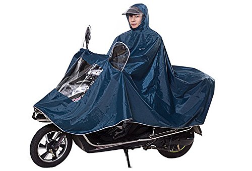 BiscountSuperbig Scooter Waterproof Cape Lengthen Raincoat Big Poncho Rain Coat-Cyan