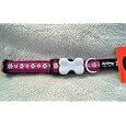 Red Dingo Designer Dog Collar, Medium, Daisy Chain Purple
