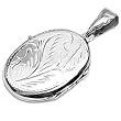 Sterling Silver Oval Locket Pendants, Size: 32mm