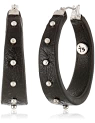 The SAK Medium Stud Click Silver Hoop Earrings