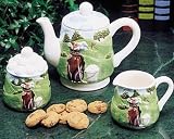 Golf Motif 3 Piece Tea Set