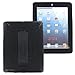 iPad Case by KIQ TM Drop Protection Hybrid Heavy Duty Full-Body Protective Case for Apple iPad 2 3 4 with Kickstand and Screen Protector (Black / Black)