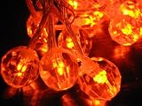 Crystal Orange LED String Lights; LED Christmas lights; Indoor/Outdoor party lights