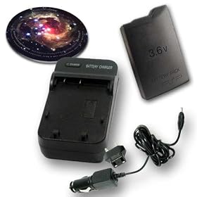 SONY PSP98553 Equivalent Charger & Battery Combo for OEM PSP-1000 / PSP98552. Includes USB Port and Cable for Charging USB Enabled Cell Phones ** Cable NOT for PC / Photo transfer. ***Includes Mouse Pad***