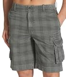 IZOD Men's Tea Stained Plaid Cargo Short