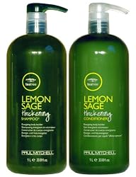 Paul Mitchell Tea Tree Lemon Sage Thickening Shampoo & Thickening Conditioner Duo 33.8 oz (1 Liter)