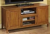 Wide Screen Tv Stand W/2wood & 3 Doors Honey