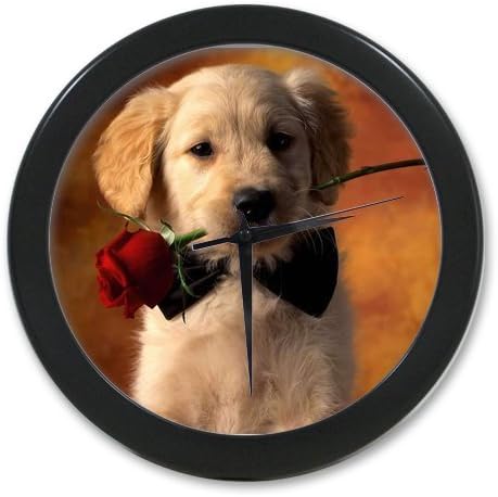 Custom Cute Golden Retriever Dogs Wall Clock