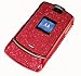 PCMICROSTORE Brand Motorola Razr V3 V3c V3m V3i Red Icy Sprinkle Crystal Snap-On Case Cover