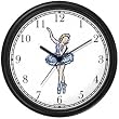 Blue Ballerina - Ballet Dancer No.1 - Wall Clock by WatchBuddy Timepieces (White Frame)