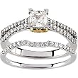 14K Two-Tone Gold Diamond Wedding Set Semimount - 0.41 Ct. - CENTER STONE NOT INCLUDED
