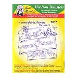 Aunt Marthas iron on transfers envelope for embroidery fabric painting quilting wearable art needlepoint & other crafts hummingbirds flowers for linens 3836