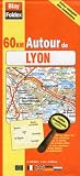 Carte routière : 60 km autour de Lyon (avec index complet des communes et légende en 4 langues)