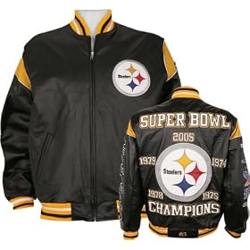 Pittsburgh Steelers Commemorative Super Bowl Champions Leather Varsity Jacket