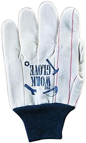 Southern Gloves UPC194 Poly/Cotton Outer Oil Field Gloves, Extra Heavy Weight, Non-Woven Liner, Navy Knit Wrist, White (Pack of 12)