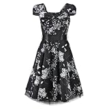 H&R London Robe WHITE FLOWERS DRESS noir
