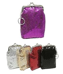 Sequin Cigarette Case Small Coin Purse -- Choice Of Colors