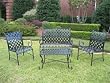 4pc Outdoor Diamond Lattice Outdoor Iron Settee Patio Set