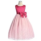 IMAGE OF Sweet Kids Girls Pink Dot Flower Girl Pageant Dress 8