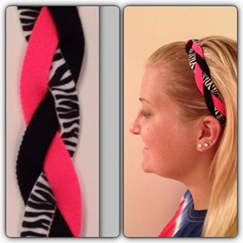 Fabulicious Hot Pink Zebra Braided Headband© - NON SLIP Sports Headband