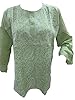 Indian Paisley Embroidered Long Sleeved Women's Cotton Tunic Kurti