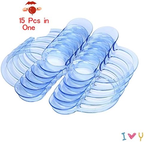 [Fun Family Game]15pcs in One C-Shape Teeth Whitening Intraoral Cheek Lip Retractor Sayhi Mouth Opener for Game, Blue, 10pcs Middle size for Adult, and 5 pics Small size for Children.