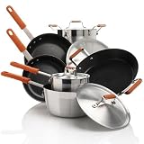 Top Chef&trade; Brushed Aluminum Eterna&trade; Nonstick 10-piece Cookware Set