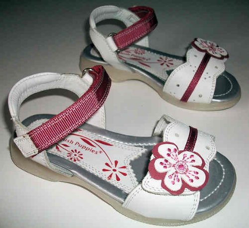 Hush Puppies Girls Valentina White Leather Upper & Lining Sandals.