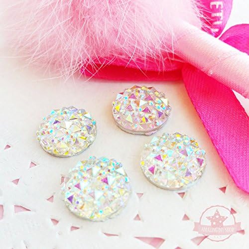 15 Pcs 12mm Round Crystal AB Glittery Acrylic Special Effect Rhinestones *ship with FREE GIFT from GreatDeal68*